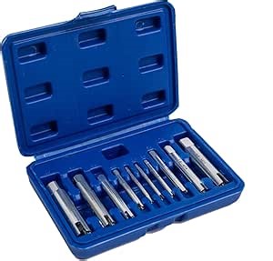 High Speed Steel Tap Stripped Screw Remover, Screw Tap Extractor Set, Tap Bolt Extractor Set for Industrial Screw Bolt Removal Home Repair Work (10-Piece Set)