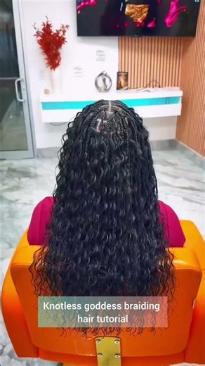 knotless goddess braiding hair tutorial #shorts #braids #hairstyles #hairtutorial