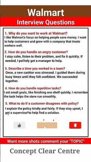 Walmart Job Interview Questions and Answers to get Hired