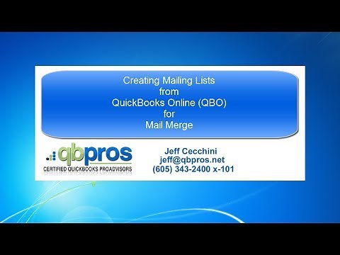 Customer Mailing List from QuickBooks Online (QBO)