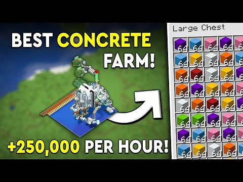 Minecraft Concrete Farm Tutorial - FASTEST! - 250,000 P/HR!