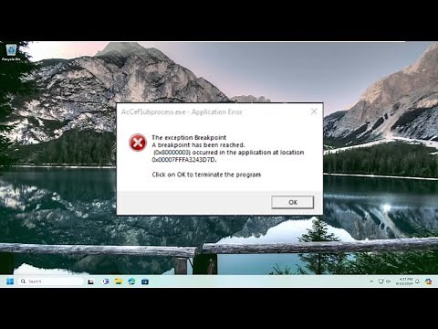 How to Fix “The Exception Breakpoint Has Been Reached” Error on Windows?