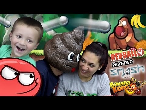 a POOPY HEAD Plays Games! Redball 4, Banana Kong & Smash Hit (FGTEEV FAMILY GAMEPLAY)