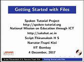 Getting started with files in English