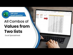 Create all possible combinations of two lists of values in Excel