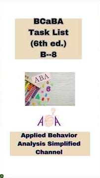 BCaBA Task List: Identify and Distinguish Among Simple Schedules of Reinforcement.