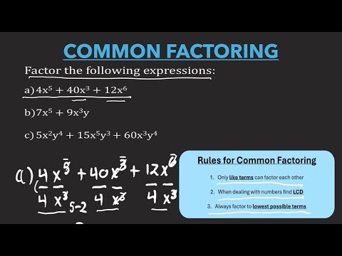 Common Factoring Practice Problems - Step-by-Step Solutions (Lesson 2)