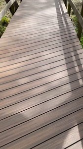 Want an affordable way to give your deck a facelift? If your substructure is still in good shape, try resurfacing your deck! Check out the progress on this boardwalk from @hollywooddecks. Sayonara wood! Hello splinter-, fade-, and stain-resistant decking from Trex! Learn the ins and outs of resurfacing a deck at: https://bit.ly/3jFOWHq Products featured: Trex Enhance® Decking in Toasted Sand 🛠️&📸: @hollywoodecks | Trex Company