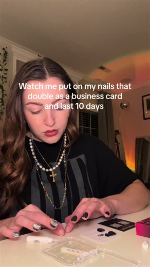 believe it or not these press on nails LAST and I can attatch my social media to them @Chipped NFC Press On Nails #pressonnails #womenintech #network #womenownedbusiness