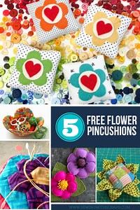 5 Free Flower Pincushion Tutorials - Sewing With Scraps