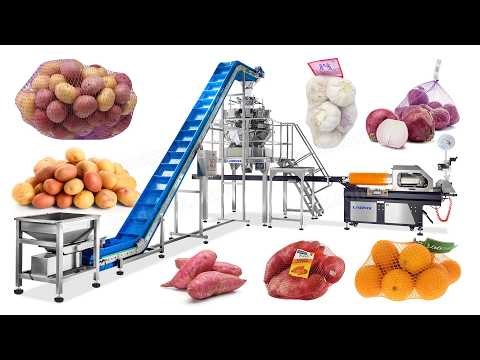 automatic net bag mesh bag clipping packaging machine | orange packing machine