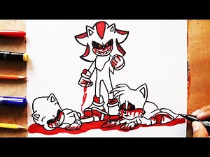 COMO DIBUJAR a SHADOW.EXE VS SONIC.EXE Y TAILS.EXE