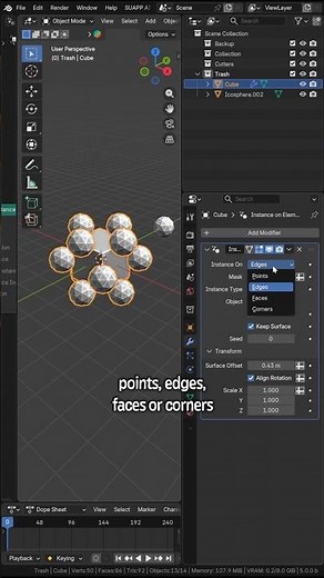 Blender 5.0 is in Beta. There will be 6 new modifiers. Here's the third one of them! 🙈#blender3d