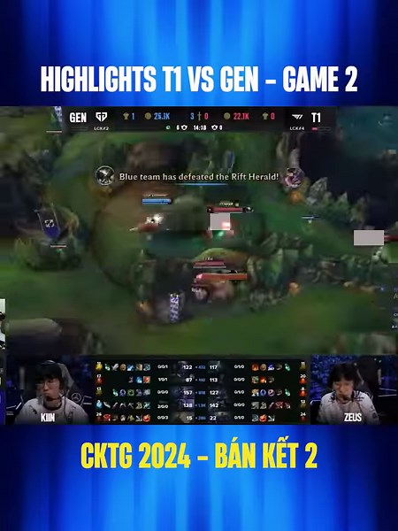 Highlights T1 vs GEN - Game 2 | CKTG 2024 - Bán Kết 2 | Hoàng Luân