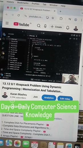 knapsack 0/1 #ytshorts #shorts #dynamicprogramming