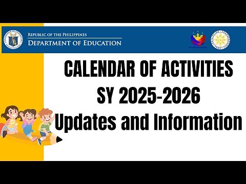 Updates on DepEd Calendar of Activities SY 2025-2026