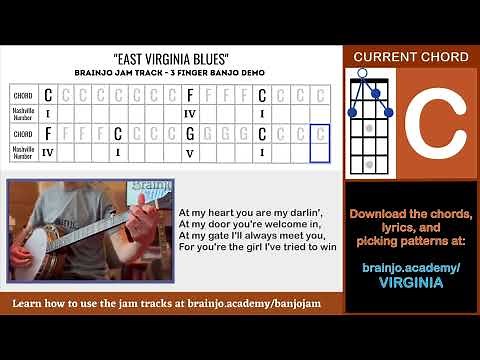 "East Virginia" - 3 Finger Banjo Demo and Jam Track