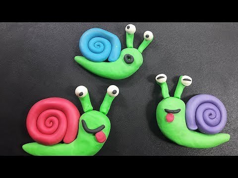 How to make snail clay modelling for kids, Making colourful animal shapes from clay