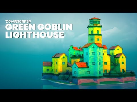 Green Goblin Lighthouse Townscaper Build on Xbox or Mobile Zen Sim Building Game