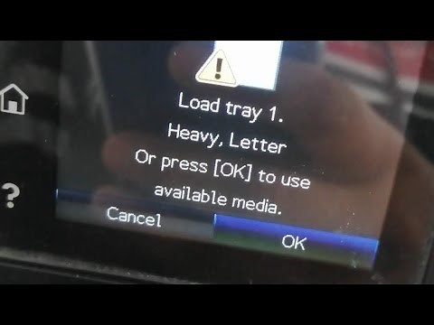 How to fix error load tray 1. heavy, Letter or press [OK] to use available media error. HP MFP 281