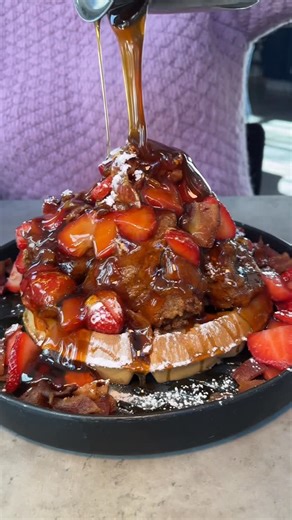 Elm Street Diner on Instagram: "🍗 🧇 🍓 Sweet & Savory Waffle: The perfect balance of indulgent sweetness and bold savory flavors. So good, it earned a permanent spot on our menu 🍗 🧇 🍓 #elmstreetdiner #diner #breakfast #brunch #lunch #dinner #dessert #sweet #savory #classic #stamford #connecticut #norwalk #ct #nyc #newengland #chicken #waffle #strawberry #omg #viral #foodie"