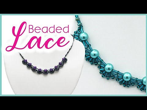 Beaded Lace Necklace Tutorial with bugle beads