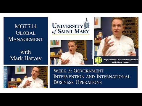 Week 5: Government Intervention and International Business Operations