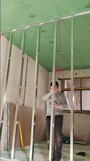 Fast & Affordable Steel Frame Partition with Gypsum Board | DIY Room Divider 🧱⚙️