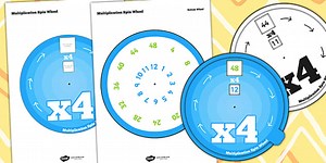 Multiplication Spin Wheel 4 Times Table
