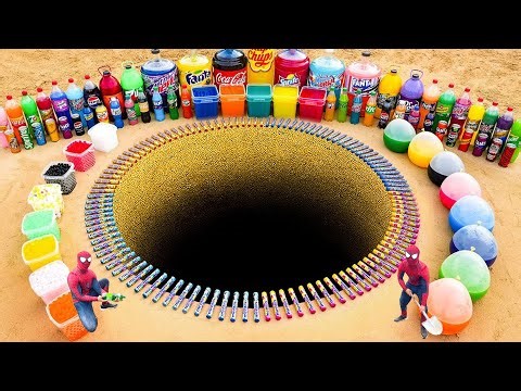 Big Toothpaste Eruption from Giant Coca-Cola, Fanta, Mtn Dew, Pepsi, 7up, Balloons Sodas vs Mentos