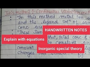 Job's Method -Spectrophotometric method HPU 3rd sem. inorganic chemistry specialisation #chemistry