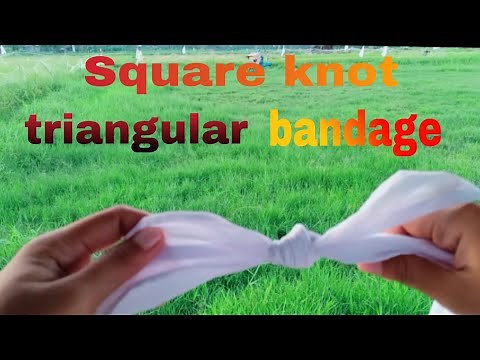 How to tie the square knot -triangular bandage I first-aid | caregiver