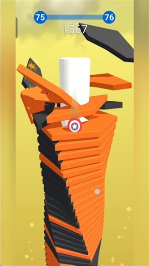 stack ball level 75 to 76 #shorts #shortsyoutube #stackball