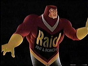 Raid bug spray cartoon TV commercial 1989