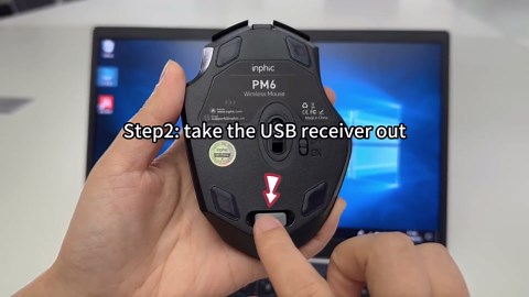 INPHIC Slim Wireless Mouse Rechargeable, Battery Visible, 2.4G Silent Cordless,2400 DPI with USB Receiver, Black