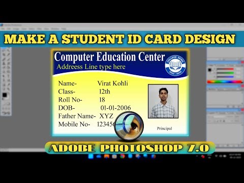 How to Make Printable ID Card Design in Adobe Photoshop 7.0 | Photoshop Designs Tutorial