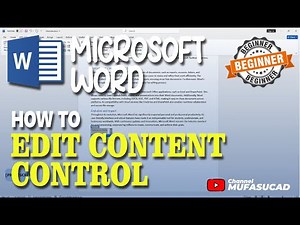 Microsoft Word How To Edit Content Control
