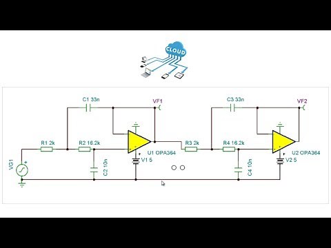 Creating a fourth order active filter circuit with TINACloud