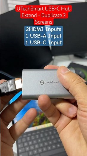 UtechSmart USB C Hub to Dual HDMI, 4 in 1 Thunderbolt 3 to HDMI with 2 HDMI Ports 4K,USB 3.0 Port