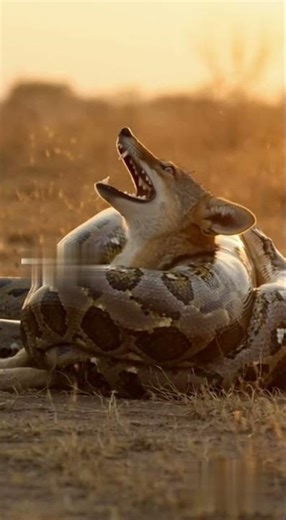 Horrifying battle between a jackal and a giant python in the African savannah 😱🐍 Wildlife