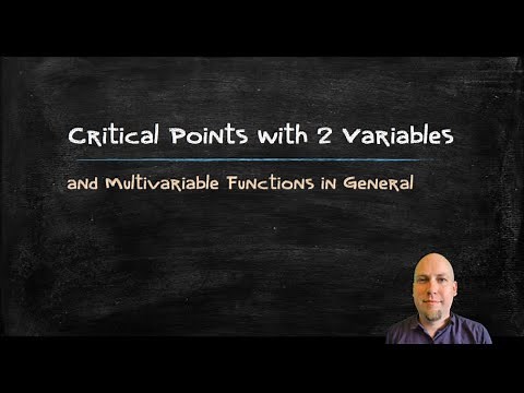 Applied Calculus - Critical Points of Multivariable Functions