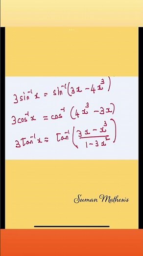 Formulas of Inverse Trigonometry for Class 12 #shorts