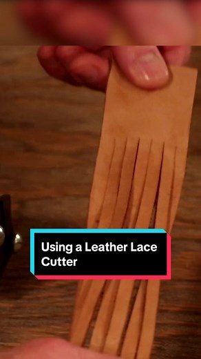 Chuck gives some tips and tricks on cutting leather laces using the leather lace stripper. #leathercraft #leatherwork #leathercrafting #leathertiktok #leathertips #leathertok