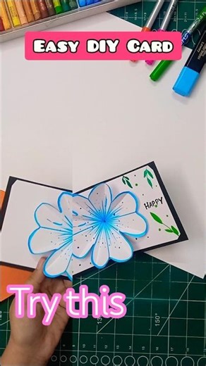 DIY Pop-Up Flower Card 🌷✨#shorts #art #diy #ytshorts