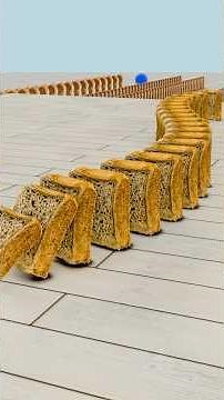 World’s longest bread domino chain,dominos falling satisfying #dominofalling #dominoes
