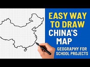 Easy Way to Draw China’s Map | Geography for School Projects / How to Draw Outline Map of China