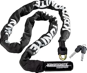 Kryptonite Keeper 712 Bike Chain Lock, 4 Feet Long Heavy Duty Anti-Theft Bicycle Chain Lock with Keys for Bike, Motorcycle, Scooter, Bicycle, Door, Gate, Fence