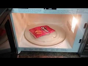 shrinking a doritos bag in the microwave