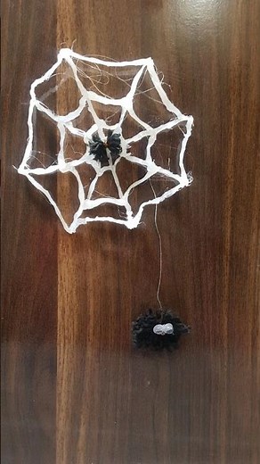 DIY Spider and Web Using Hot Glue 🕸 | Easy Halloween Craft Idea #trendingcrafts