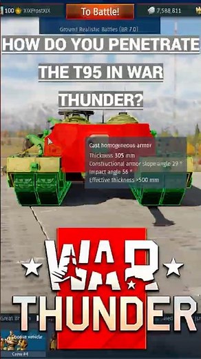 How do you penetrate the T95 in War Thunder? #warthunder #warthundergameplay #warthunderguide